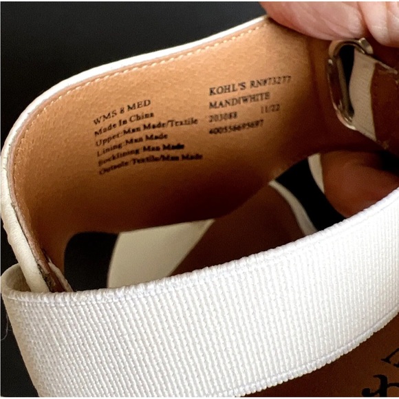 Croft & Barrow White thong Wedge Heel Slingback Sandal Shoe Women's Size 8 EUC - Picture 11 of 12